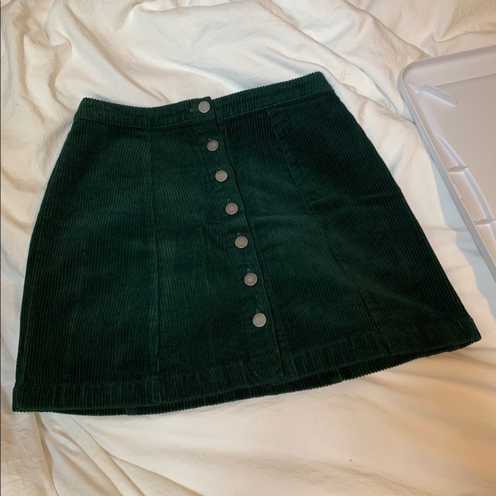 Dark Green Corduroy Mini-Skirt Size Small